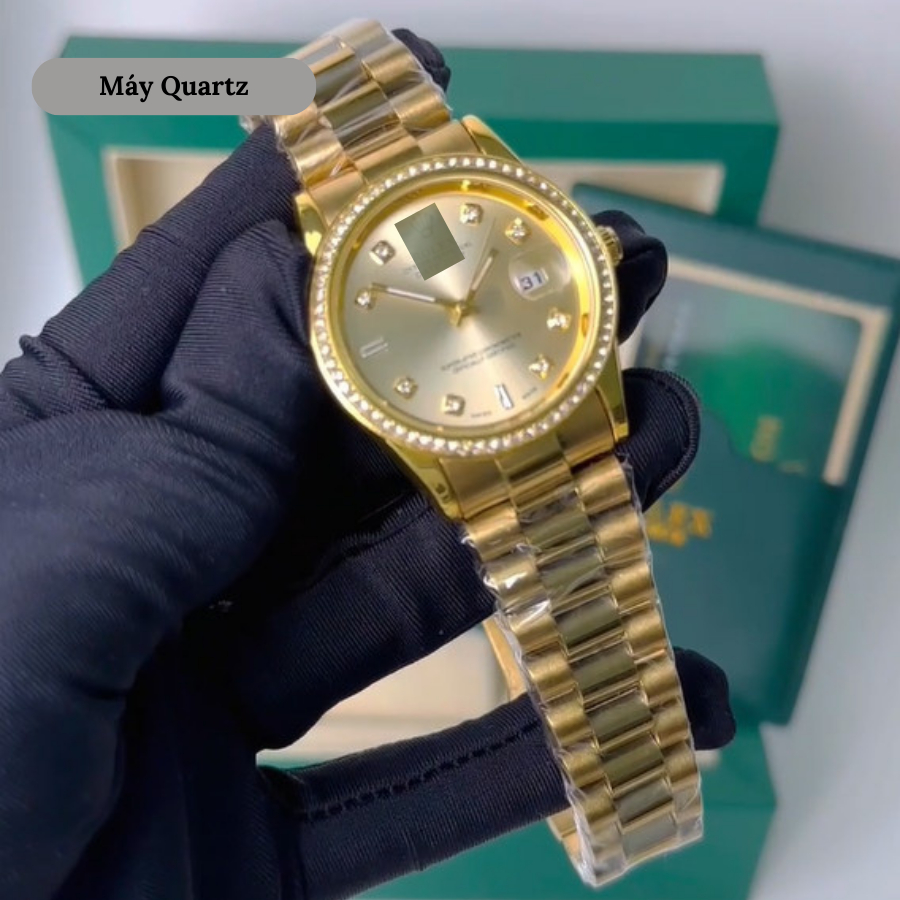 Đồng hồ nam RLX Cosmograph Daytona Yellow Gold 278288 mặt kính Mineral, chống nước 3 ATM,dây thép đeo tay cao cấp