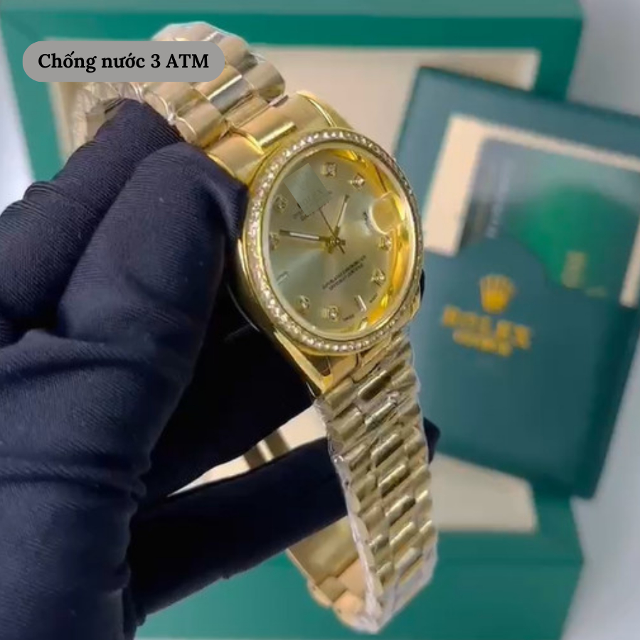 Đồng hồ nam RLX Cosmograph Daytona Yellow Gold 278288 mặt kính Mineral, chống nước 3 ATM,dây thép đeo tay cao cấp