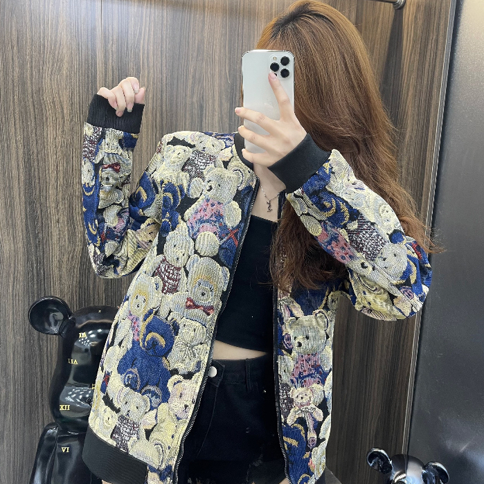 Áo Khoác Bomber Mochino Gấu 2 Lớp Form Rộng Unisex Hàng Quảng Châu Mẫu Hot 2023