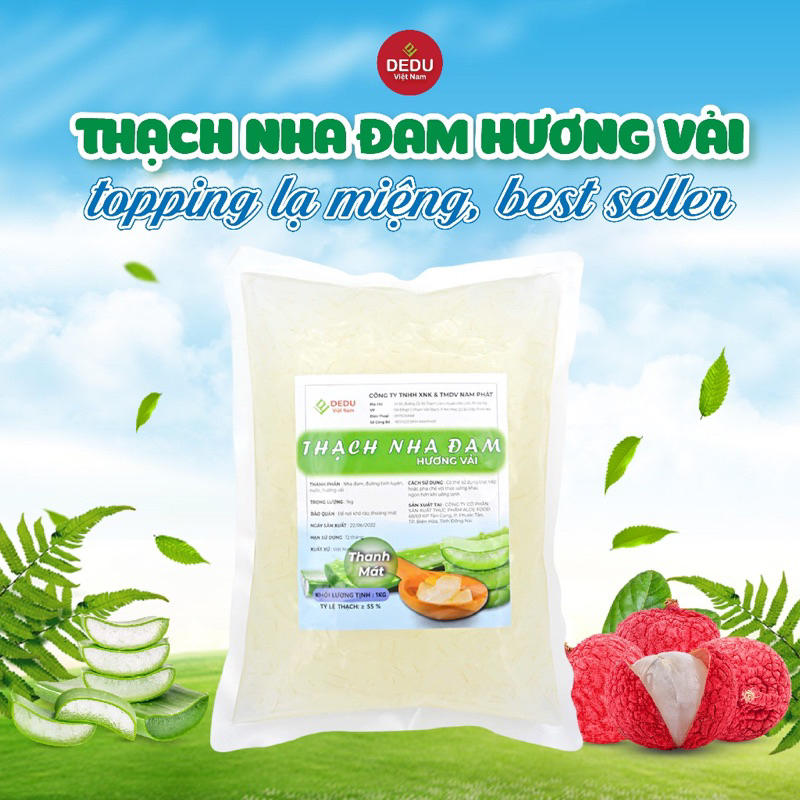 Thạch nha đam hương vải Dedu 1kg