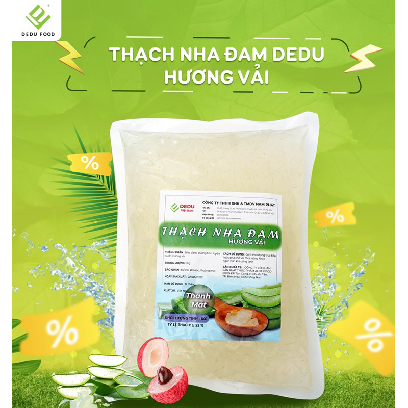 Thạch nha đam hương vải Dedu 1kg