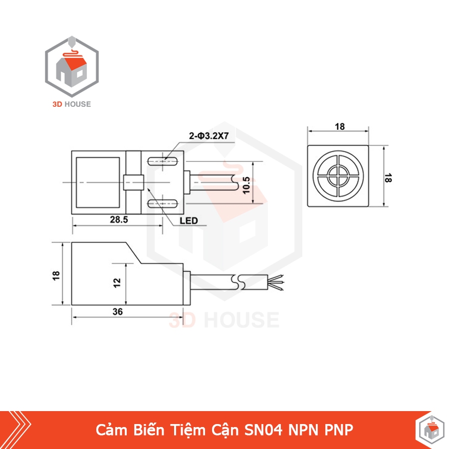 Cảm Biến Tiệm Cận Kim Loại SN04 NPN PNP
