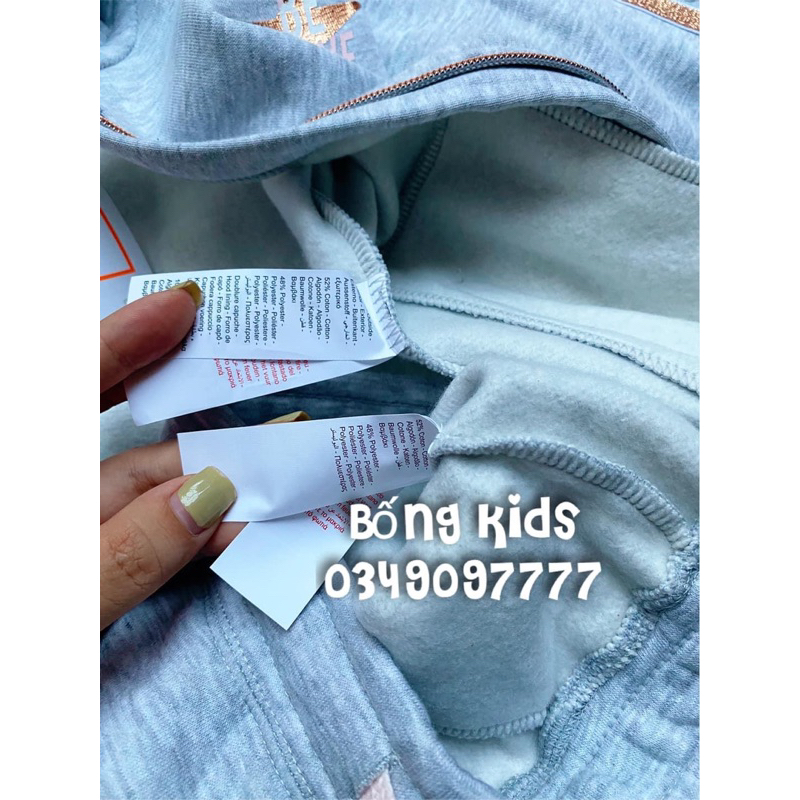 Bộ Nỉ Thể Thao Bé Gái Ghi Phối Hồng Orche