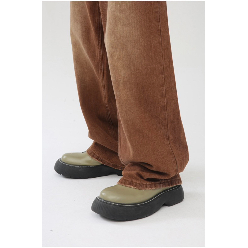 Quần Jeans Baggy wash nâu loang ms 1027
