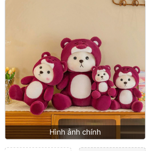 Gấu Bông Lena Đội Mũ, Lena Lotso, Thú Bông Lena Gấu Dâu, Gấu Bông Lena Cosplay Gấu Dâu Tây Đội Mũ Qu