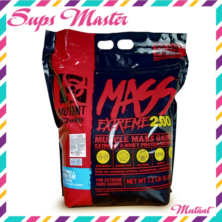 Mutant Mass XXXTreme 2500 vị Vani 12Lbs 5.45KG - Sữa tăng cân Mutant cho người gầy