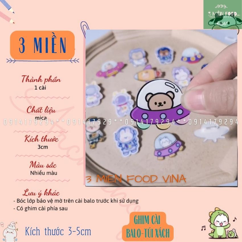 Ghim cài balo túi xách,Sticker cài áo, Pin cài balo hình PHI HÀNH GIA ,kích thước 3-5cm nhựa acrylic-3mienfoodvina