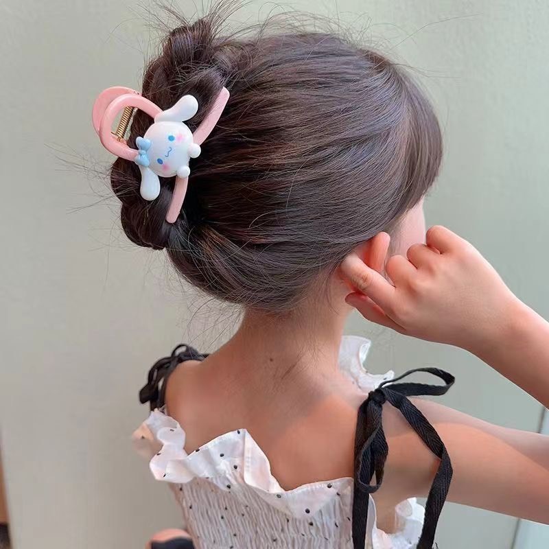 Set 4 Kẹp Càng Cua Cho Bé Hình Gấu Dâu Hồng Cute Dễ Thương Siêu Hot