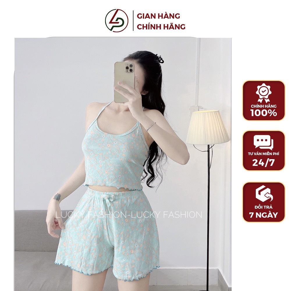 Sét Mặc Ở Nhà LP Chất Mát, Dây Chéo Ở Sau, Quần Form Xèo Freesize