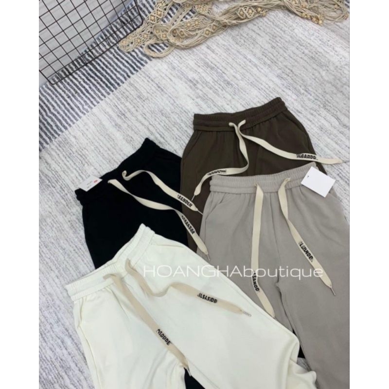 Quần nỉ tăm suông dây chữ hàng QC