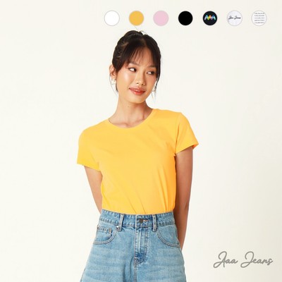 Áo Thun Nữ Organic Cotton Regular Fit Basic Thoáng Mát Aaa Jeans