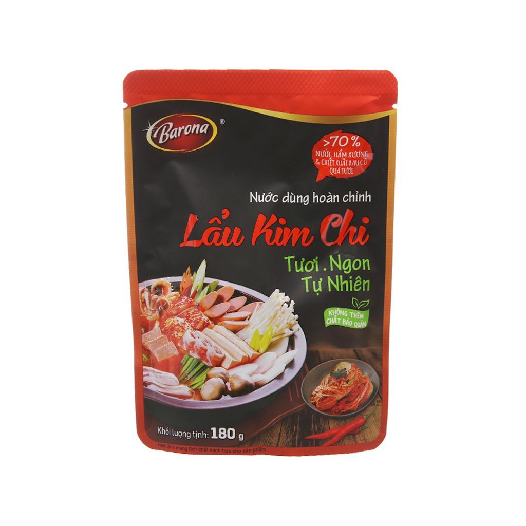 Nước dùng hoàn chỉnh lẩu kimchi Barona gói 180g [HN giao hàng hỏa tốc] - Ảnh 3