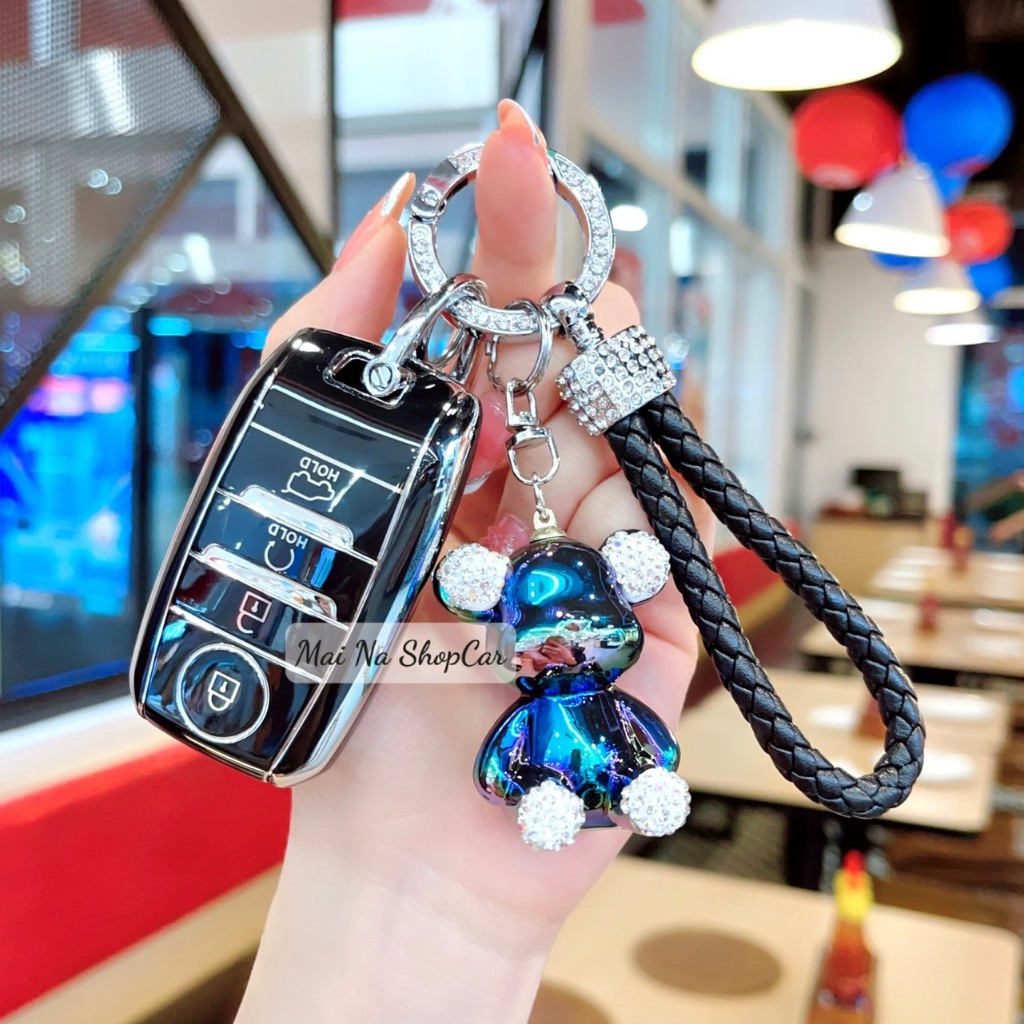 ỐP CHÌA KHOÁ Kia SONET - SELTOS 4 nút - Bảo vệ chìa khóa - Viền Bạc Cao Cấp