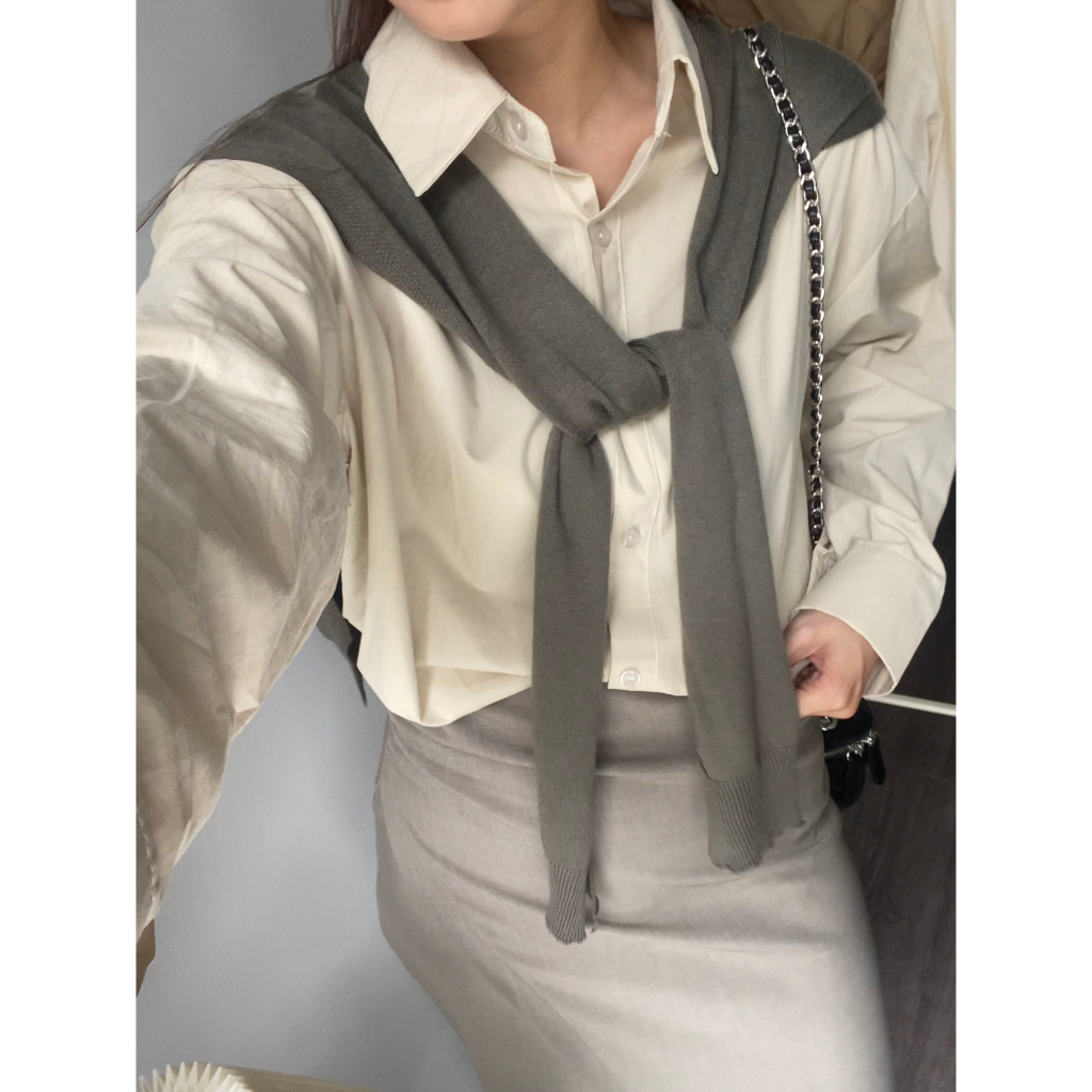 Áo sơ mi kèm khăn choàng thuỷ thủ vintage mùa thu - Nhakholiti - AV890