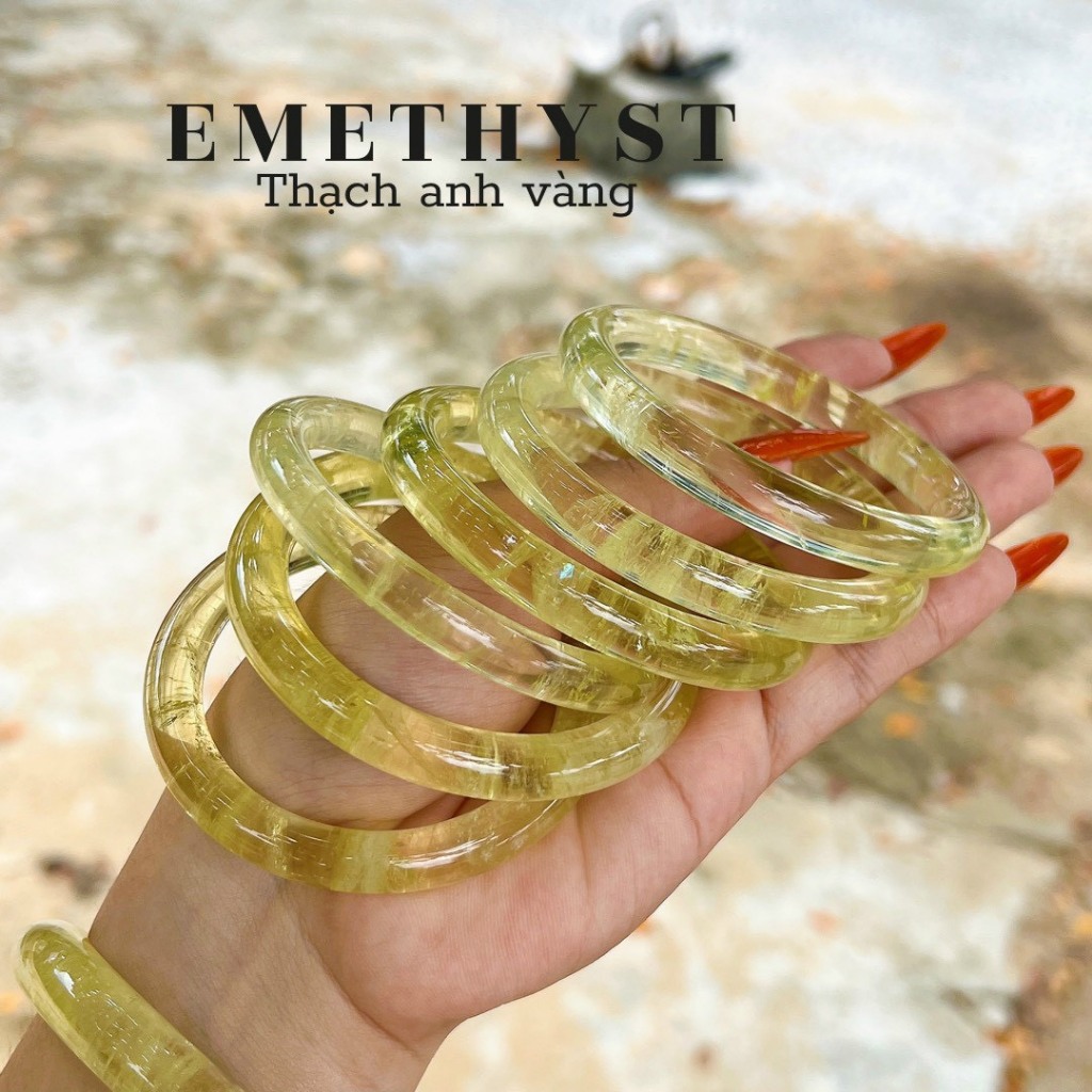 Vòng bản liền thach anh vàng siêu Vip tự nhien nguyên khối size 52-58mm - HÀNG CHUẨN KIỂM ĐỊNH