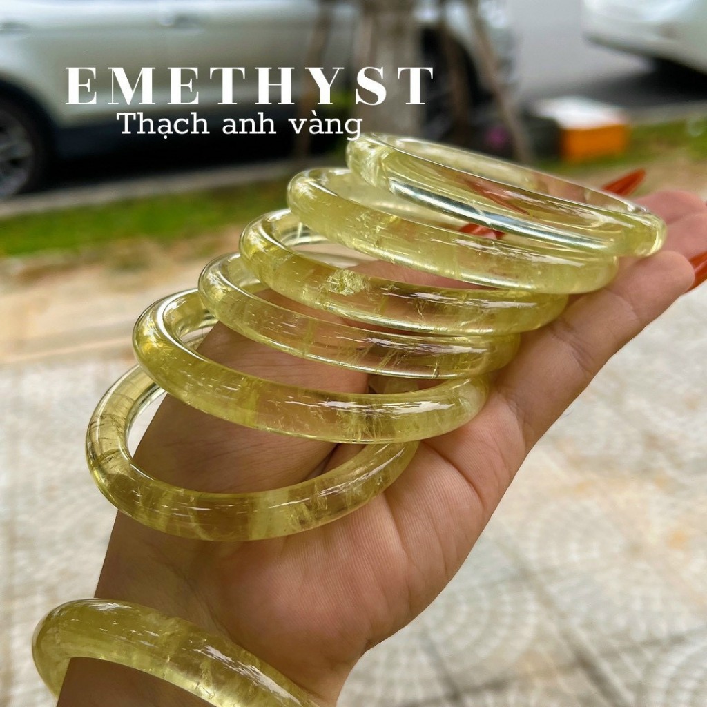 Vòng bản liền thach anh vàng siêu Vip tự nhien nguyên khối size 52-58mm - HÀNG CHUẨN KIỂM ĐỊNH