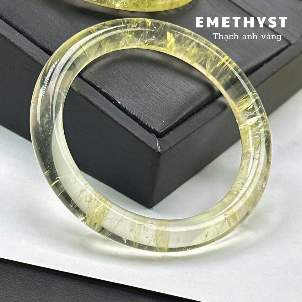 Vòng bản liền thach anh vàng siêu Vip tự nhien nguyên khối size 52-58mm - HÀNG CHUẨN KIỂM ĐỊNH
