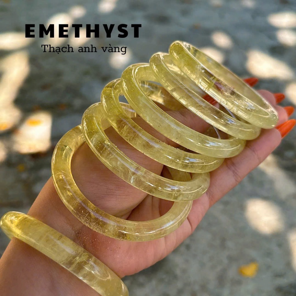 Vòng bản liền thach anh vàng siêu Vip tự nhien nguyên khối size 52-58mm - HÀNG CHUẨN KIỂM ĐỊNH