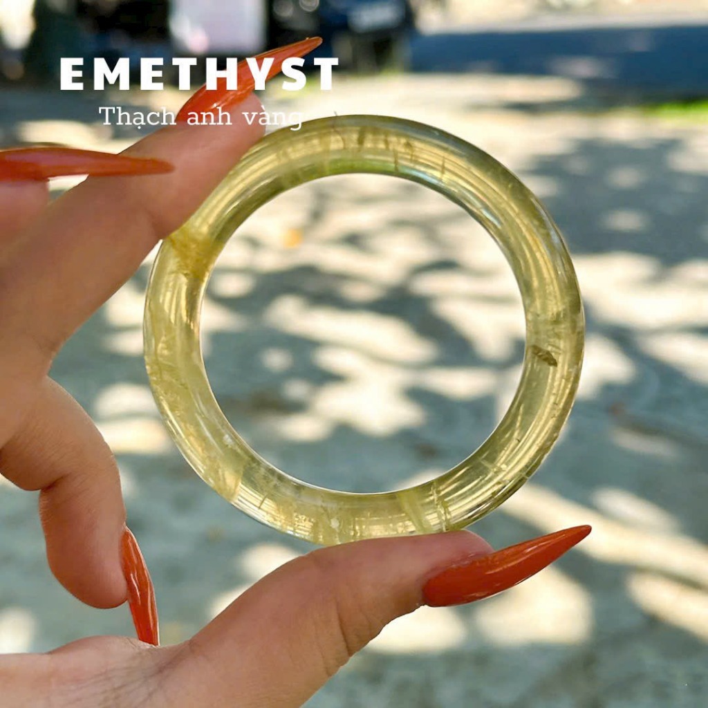Vòng bản liền thach anh vàng siêu Vip tự nhien nguyên khối size 52-58mm - HÀNG CHUẨN KIỂM ĐỊNH