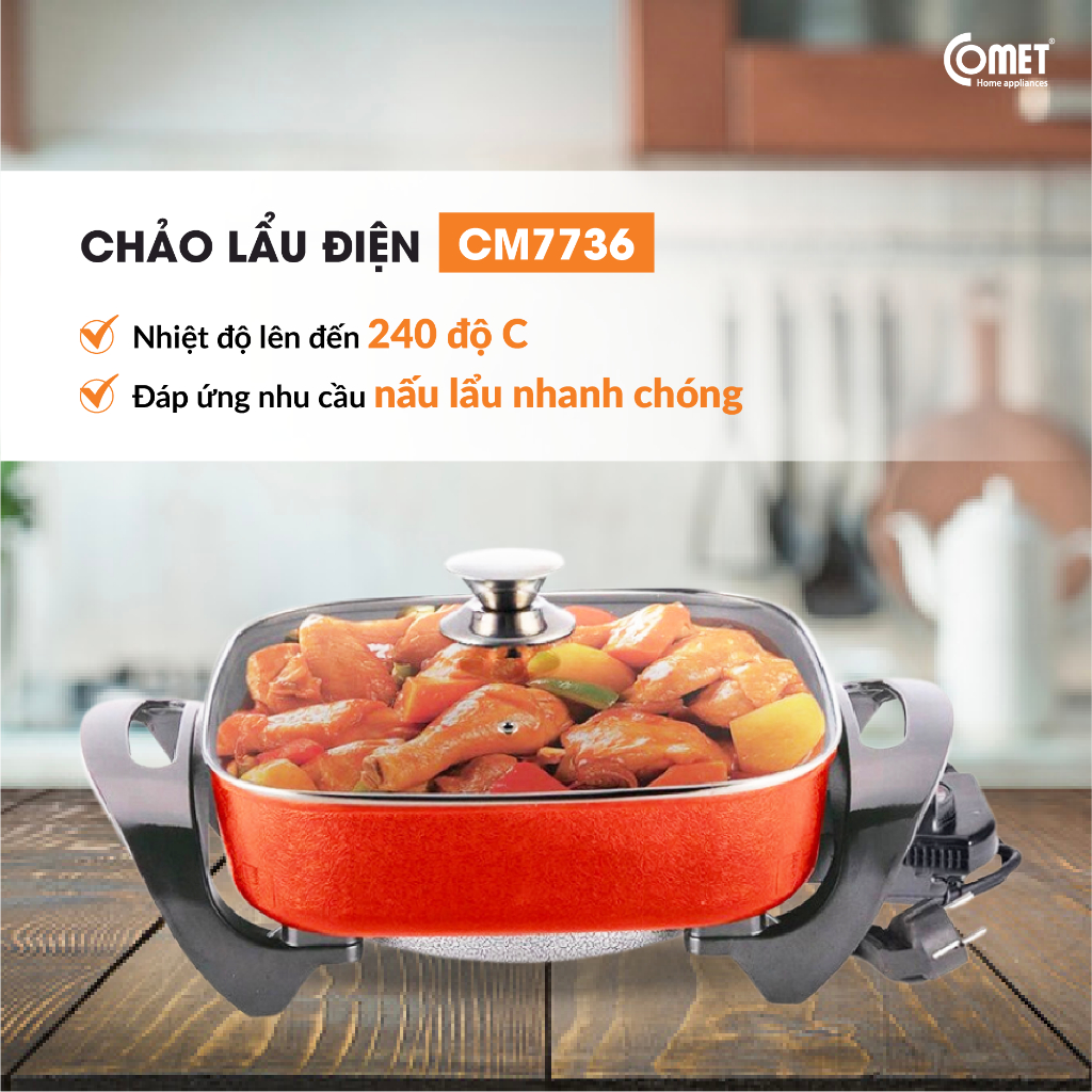 Chảo lẩu điện đa năng 5L COMET - CM7736