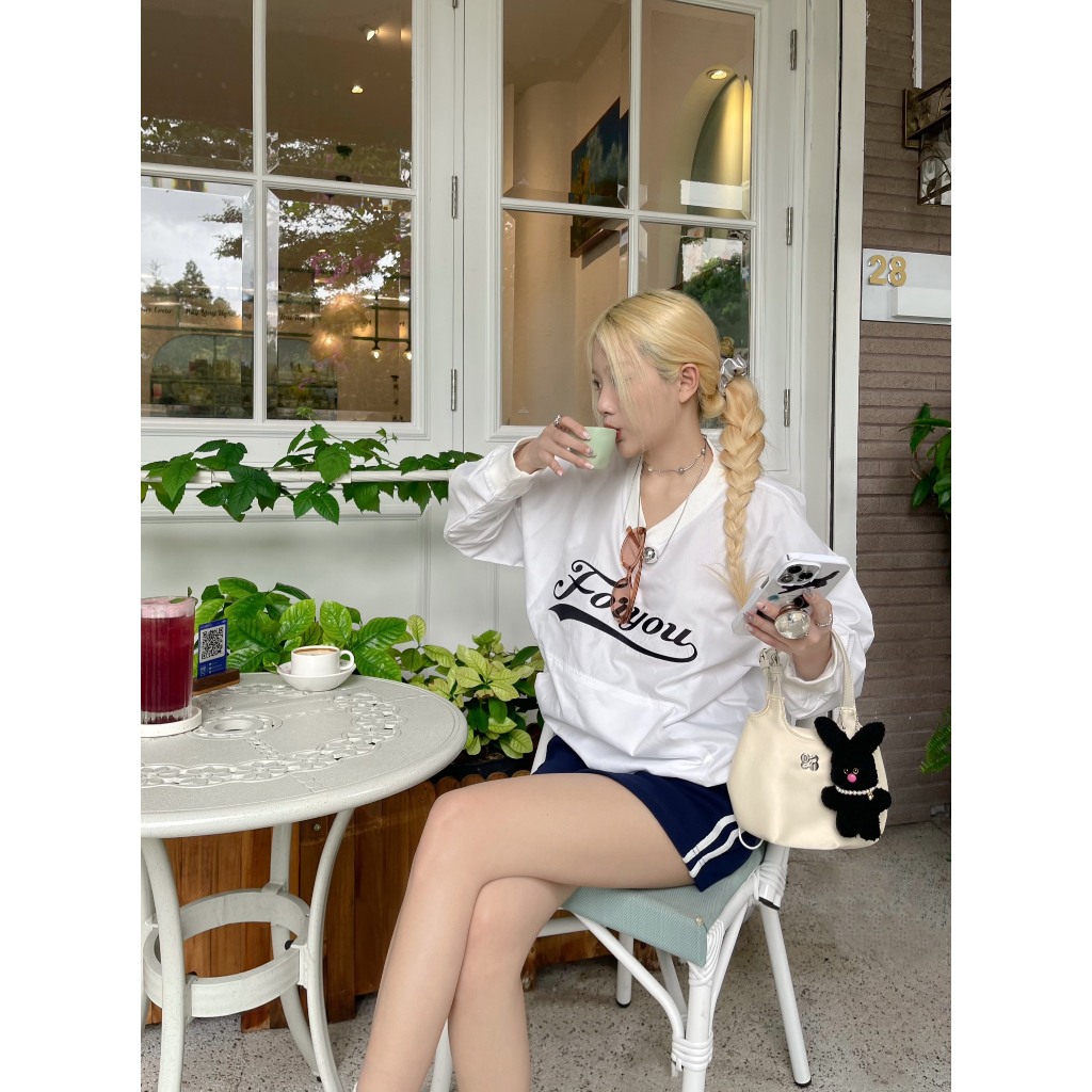 NONEAH - Áo sweater dù form boxy FORYOU