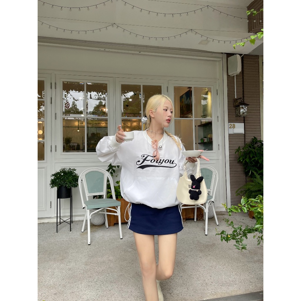 NONEAH - Áo sweater dù form boxy FORYOU