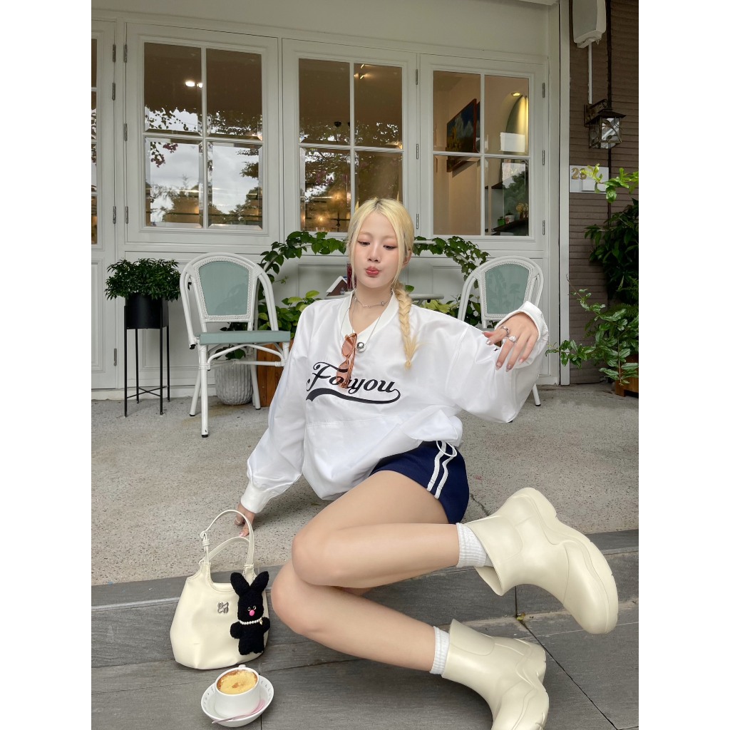 NONEAH - Áo sweater dù form boxy FORYOU