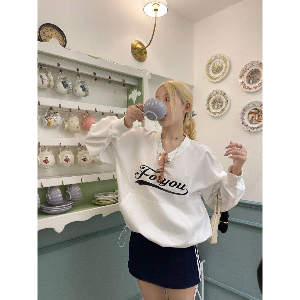 NONEAH - Áo sweater dù form boxy FORYOU