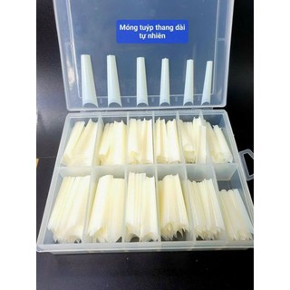 Móng nối thang dài màu đục, móng nối fom thang dài đục
