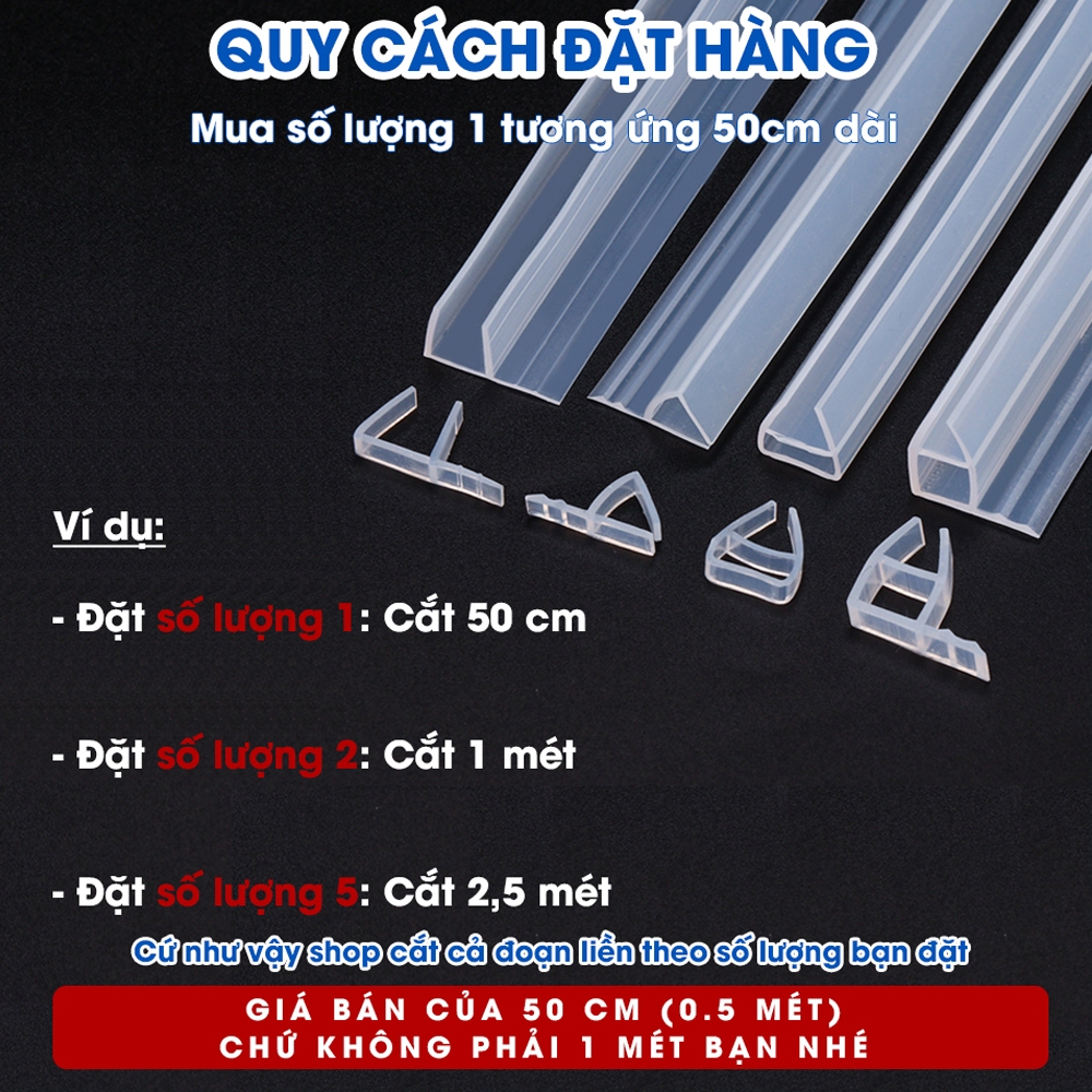 Gioăng chữ U, F, H chắn nước cabin nhà tắm, cửa trượt tòa nhà văn phòng chất liệu Silicone