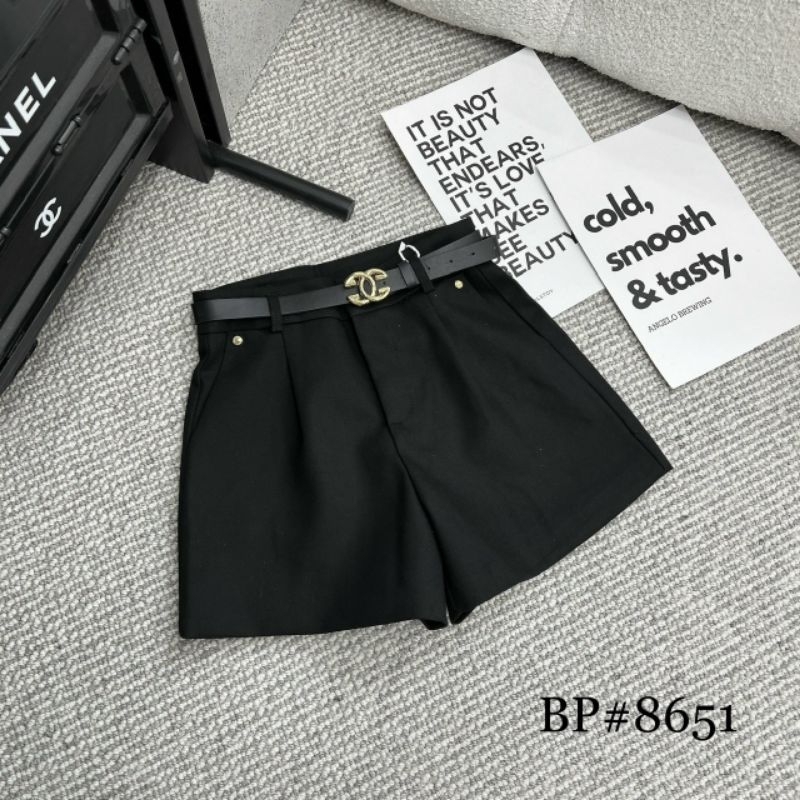 Quần sooc dạ kèm đai chữ x hàng QCL1