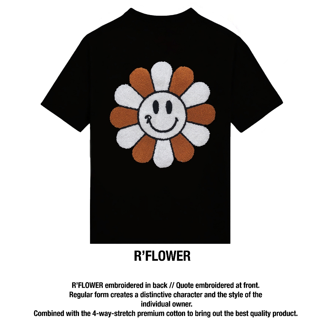 REU Áo Thun REUNION R'FLOWER Thêu Xù Cao Cấp