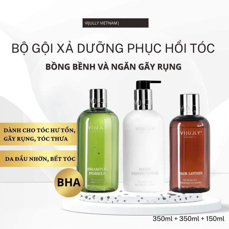 [ MUA 1 TẶNG 3 ] Dầu gội bưởi Vijully Giảm rụng tóc - Hỗ trợ mọc tóc, giảm ngứa, gàu, nuôi dưỡng tóc khoẻ mạnh