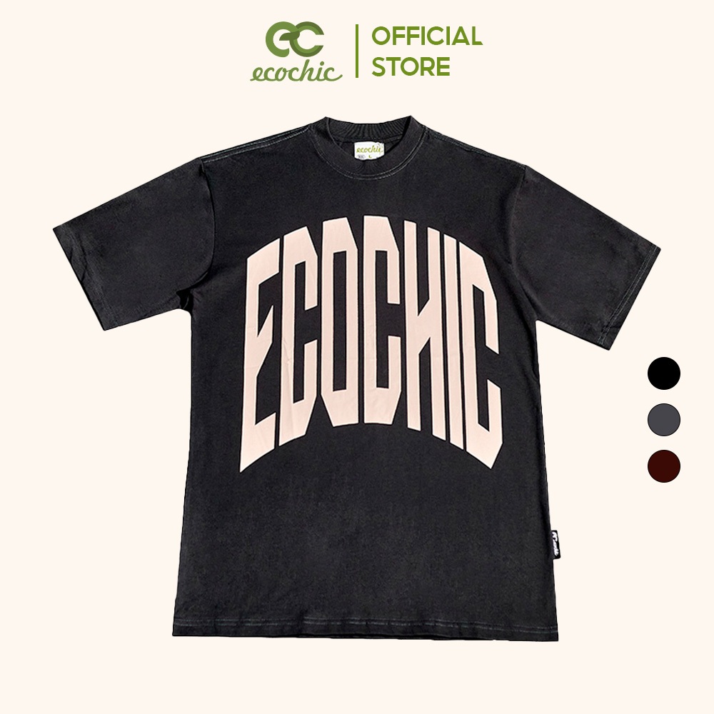 Áo Thun Oversize Domed ECOCHIC Tee, Áo Phông In Hoạ Tiết 100% Cotton 250gsm D996