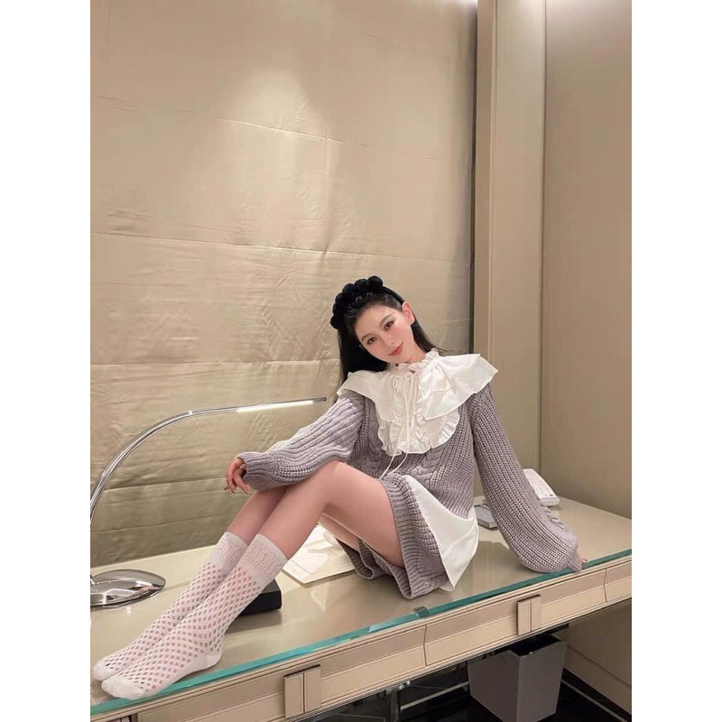 Áo Len Búp Bê 2023 Áo Dài Thu Mùa Thu Kiểu Dáng BabyDoll