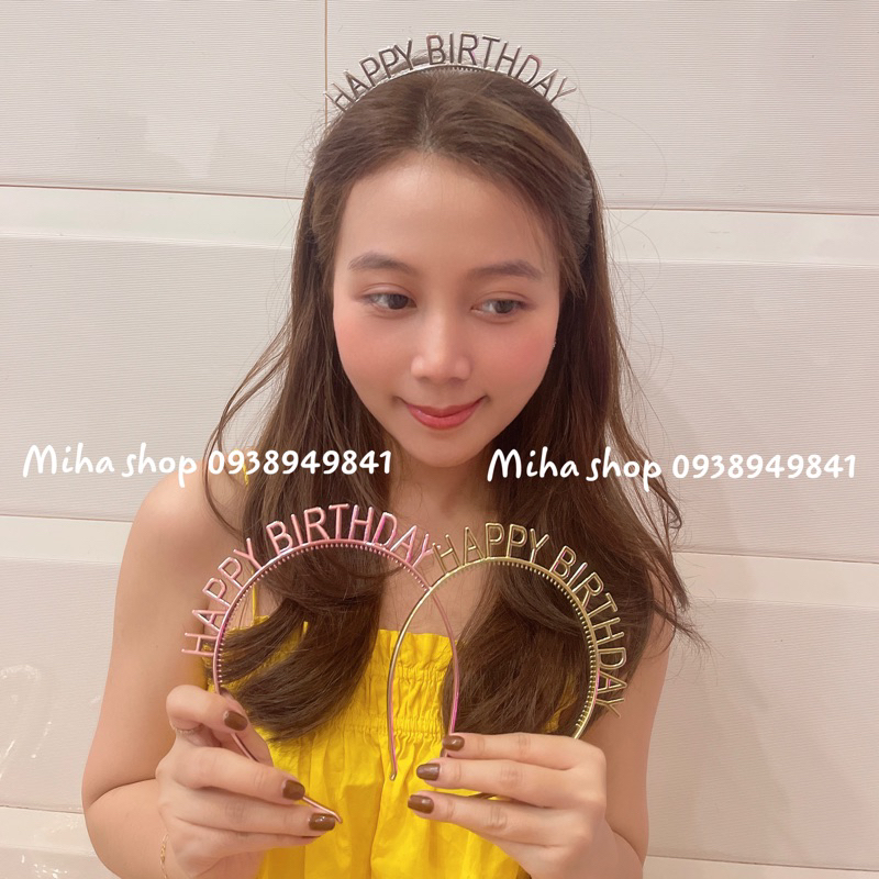 Bờm sinh nhật, cài tóc chữ happy birthday, bờm nhựa nhiều màu cho bé gái, bạn nữ