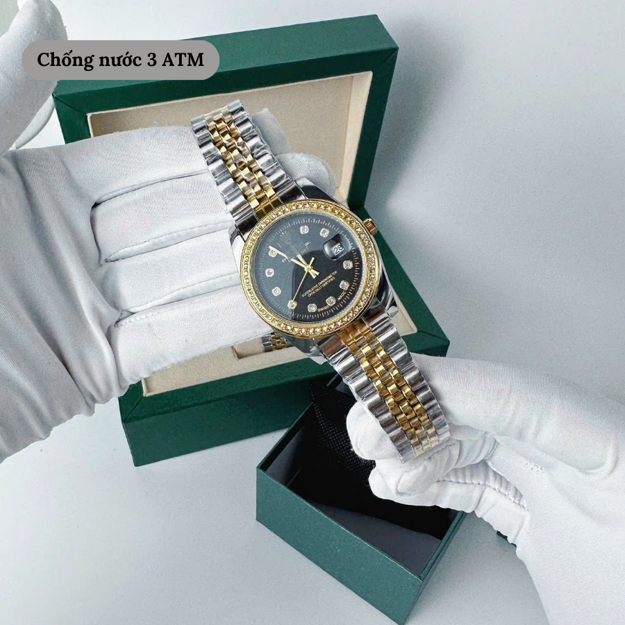 Đồng hồ nam RLX Date Just Jubilee Bracelet 126284 mặt kính Mineral, chống nước 3 ATM, dây thép đeo tay cao cấp