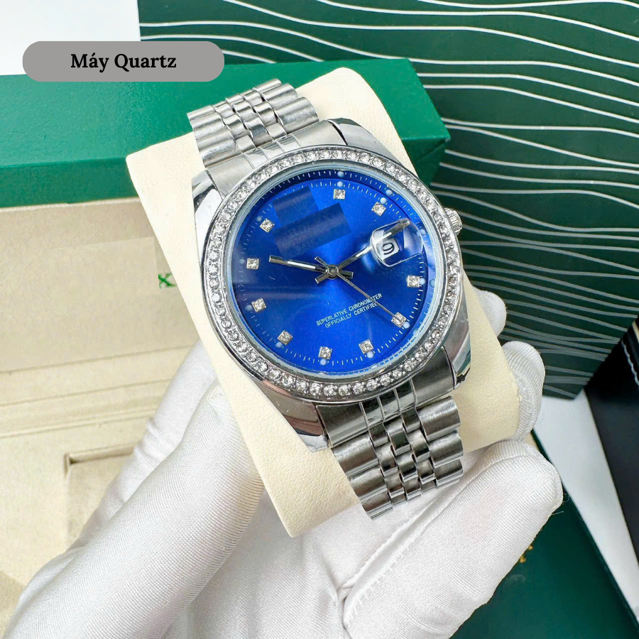 Đồng hồ nam RLX Date Just Jubilee Bracelet 126284 mặt kính Mineral, chống nước 3 ATM, dây thép đeo tay cao cấp