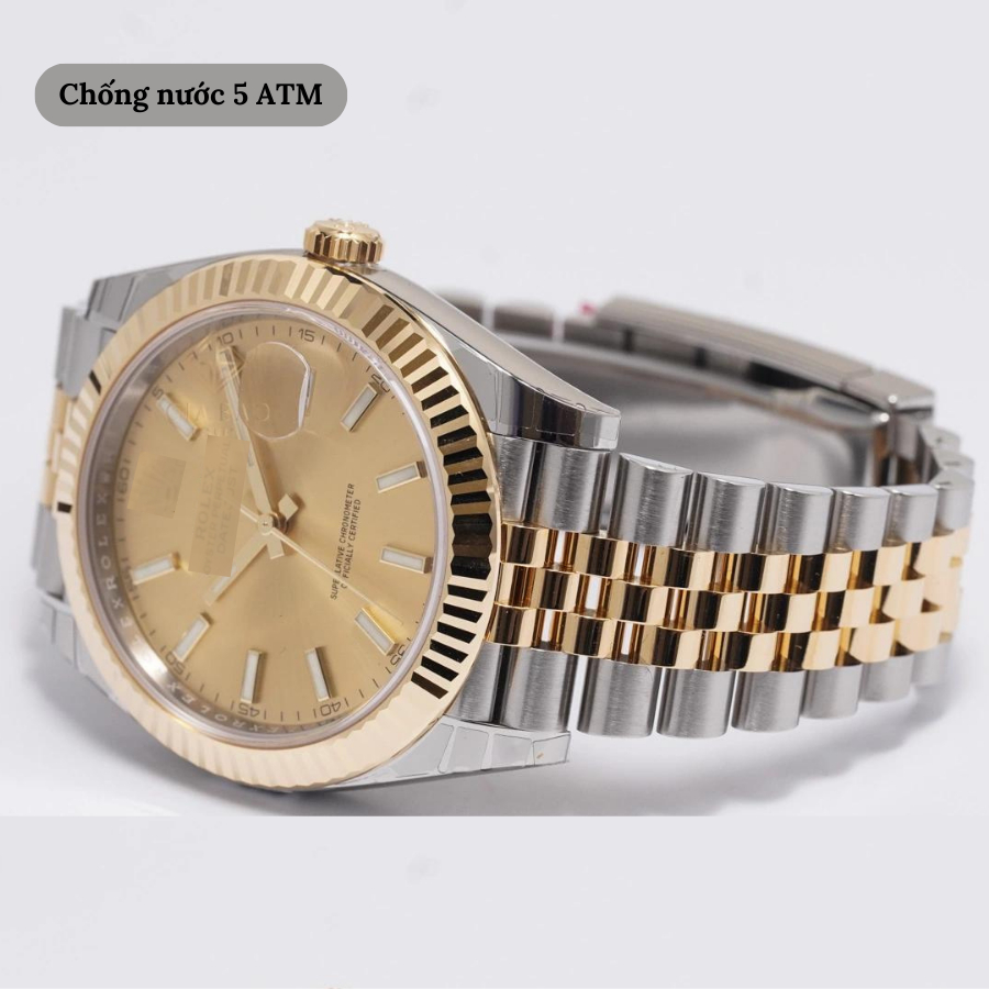 Đồng hồ cơ nam RLX Oyster Perpetual Datejust 126334 mặt kính Mineral, chống nước 5 ATM, dây thép đeo tay cao cấp