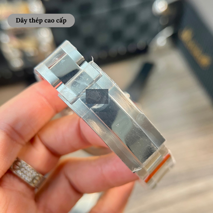 Đồng hồ cơ nam RLX Daytona Rainbow 116520 mặt kính Mineral chống xước, chống nước 5 ATM, dây thép đeo tay cao cấp