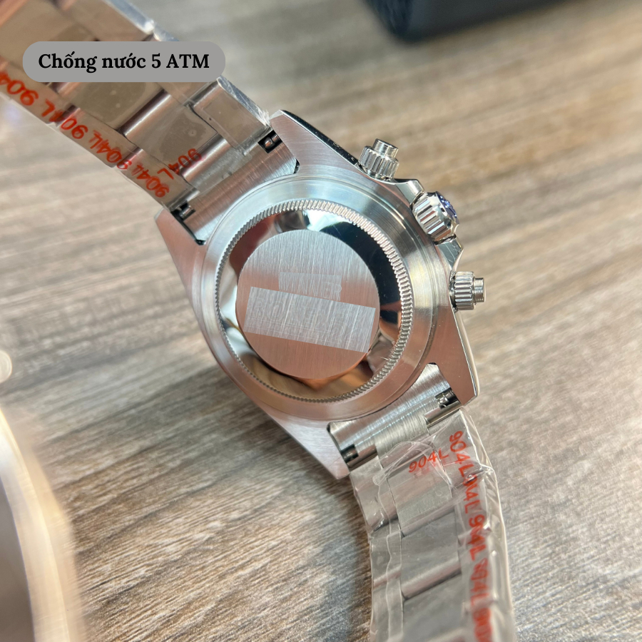 Đồng hồ cơ nam RLX Daytona Rainbow 116520 mặt kính Mineral chống xước, chống nước 5 ATM, dây thép đeo tay cao cấp