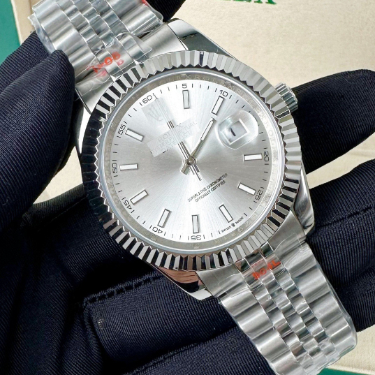 Đồng hồ cơ nam RLX Oyster Perpetual Datejust 126334 mặt kính Mineral, chống nước 5 ATM, dây thép đeo tay cao cấp