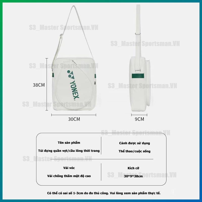 🏸Balo cầu lông chống nước YONEX_219/229 Badminton Bag 38*303*CMtúi đeo chéo, da bề mặt, có ngăn đựng giày riêng