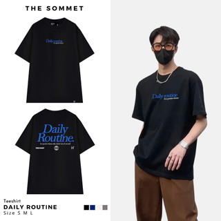 Áo thun unisex local brand the sommet màu đen oversize daily routine - tbs04