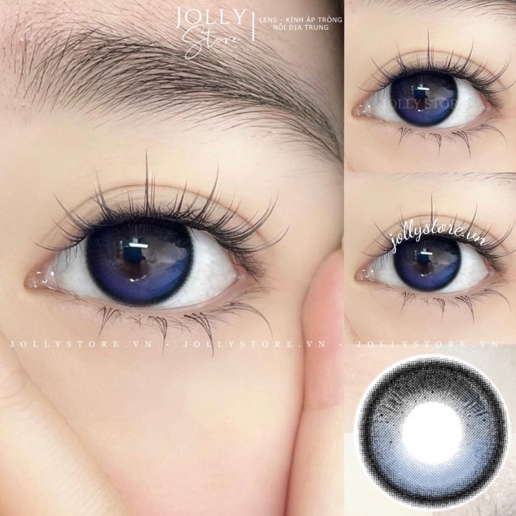 Lens LUNA EYES - Kính áp tròng 782 Blue giãn vừa cận từ 0-6 độ JOLLY STORE