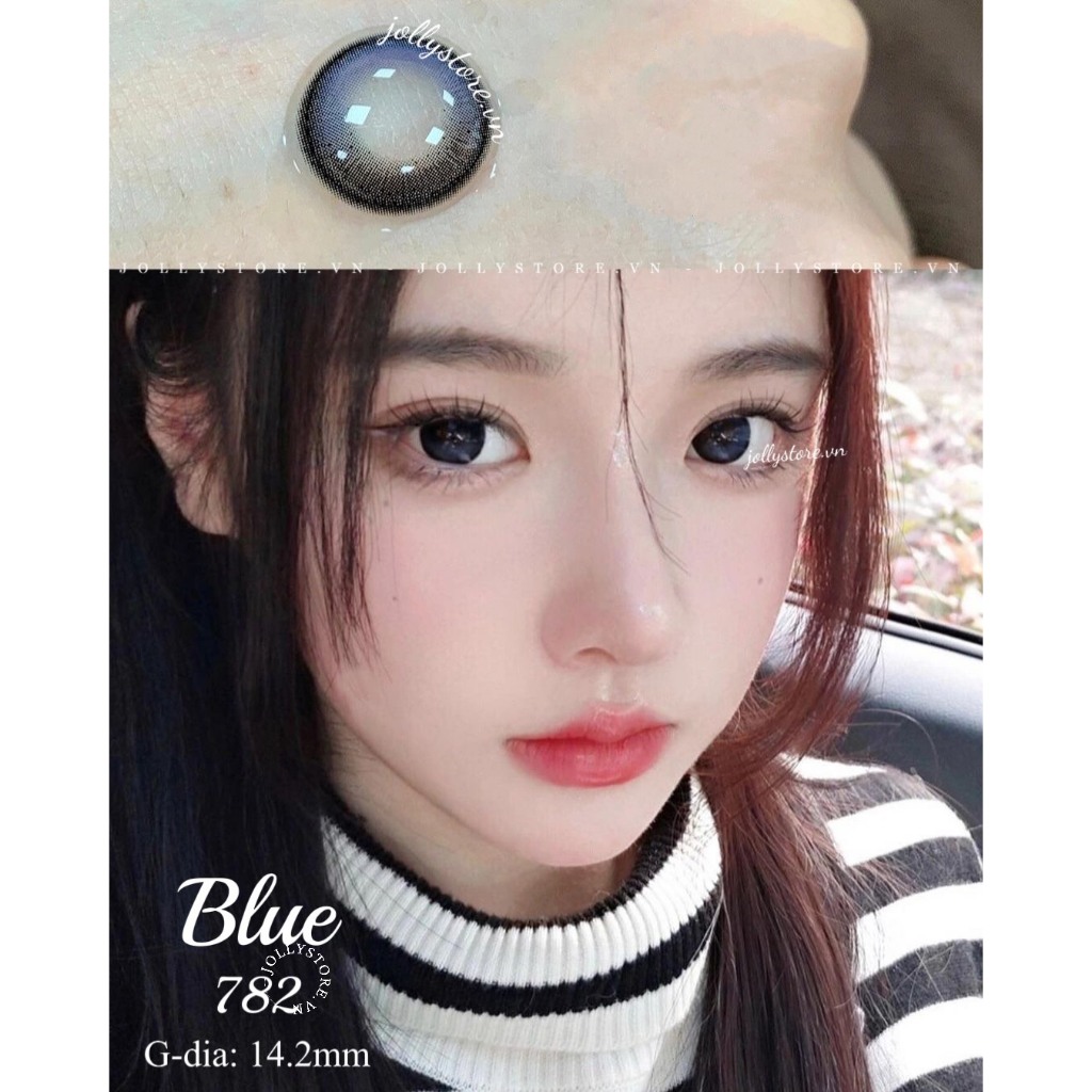 Lens LUNA EYES - Kính áp tròng 782 Blue giãn vừa cận từ 0-6 độ JOLLY STORE