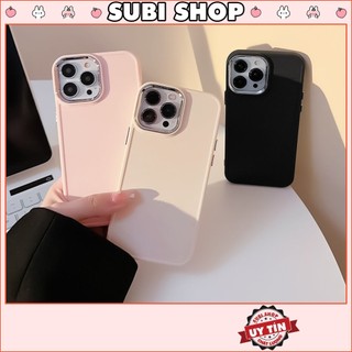 Ốp Lưng Iphone Cạnh Vuông Camera Vòng Kim Loại Nhiều Màu 7plus/8plus/x/xs/11/12/13/14/pro/max [Ốp Mạ Camera]