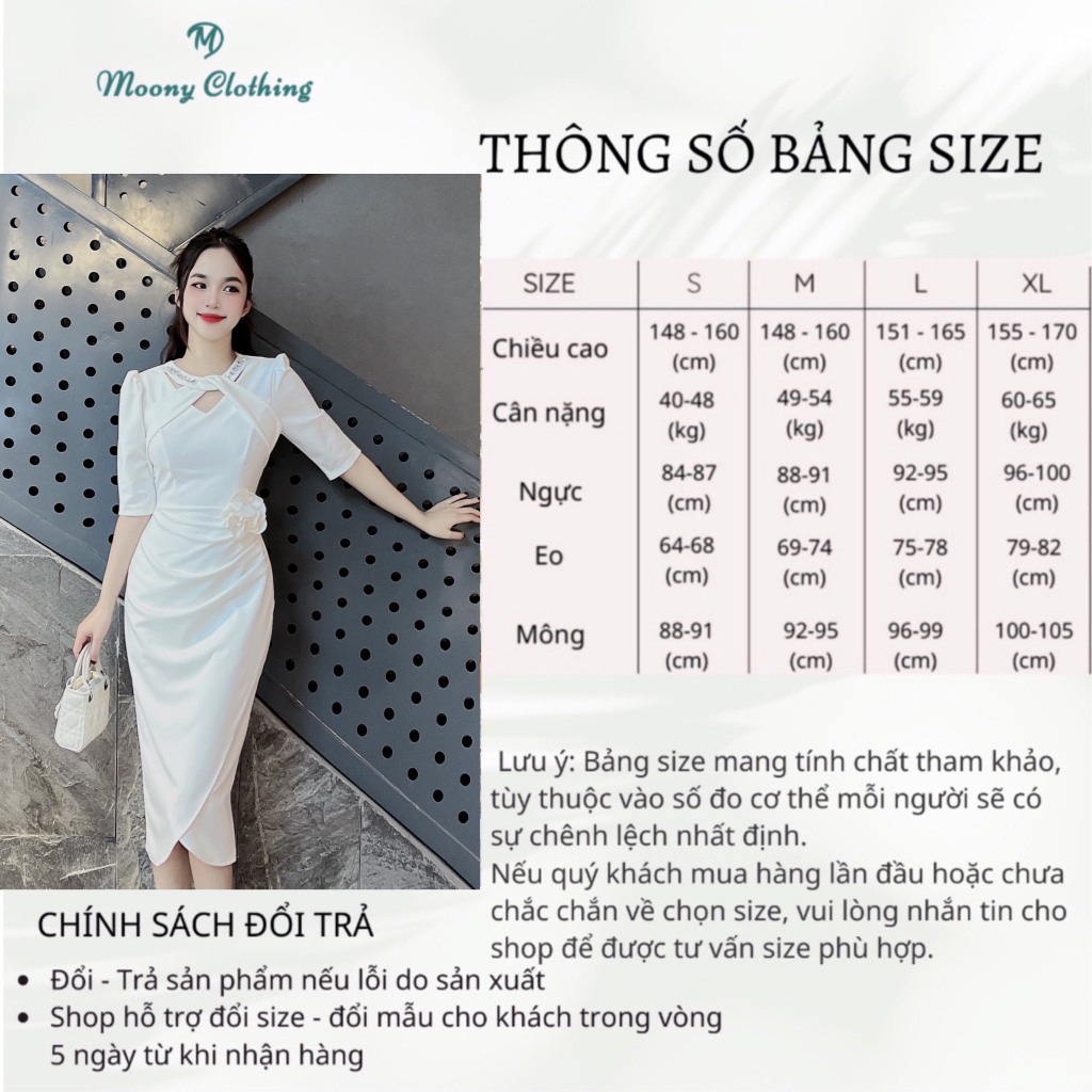 Váy Nữ Tay Lỡ Thiết Kế Cổ Chéo Đính Đá. Đầm Dự Tiệc Ôm Body Hoa Eo Nhún Bụng Chất Liệu Umi Hàn Co Giãn Bigsize 40-65Kg