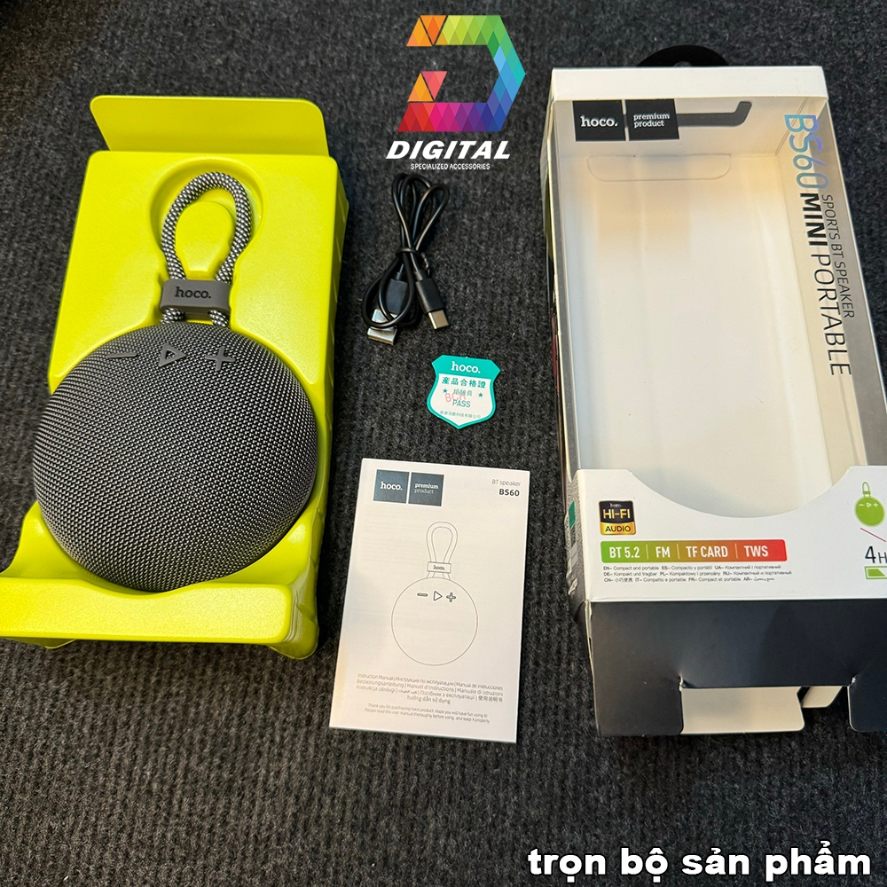 Loa Bluetooth Mini TWS V5.2 Hoco BS60 Chính Hãng