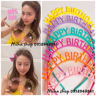 Bờm sinh nhật, cài tóc chữ happy birthday, bờm nhựa nhiều màu cho bé gái, bạn nữ